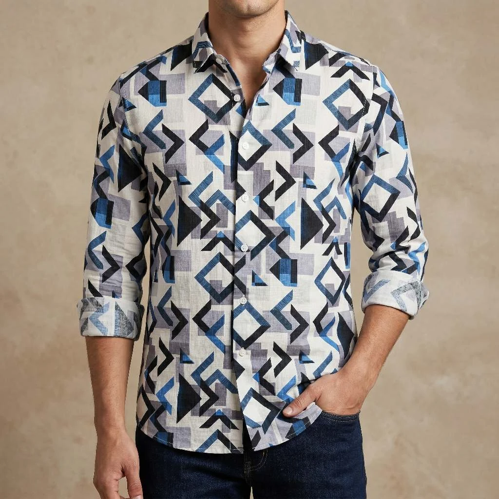 Premium Stylish China Floral Printed Men's Shirt