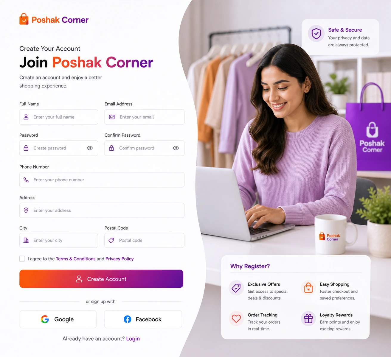 Customer Register Page Image